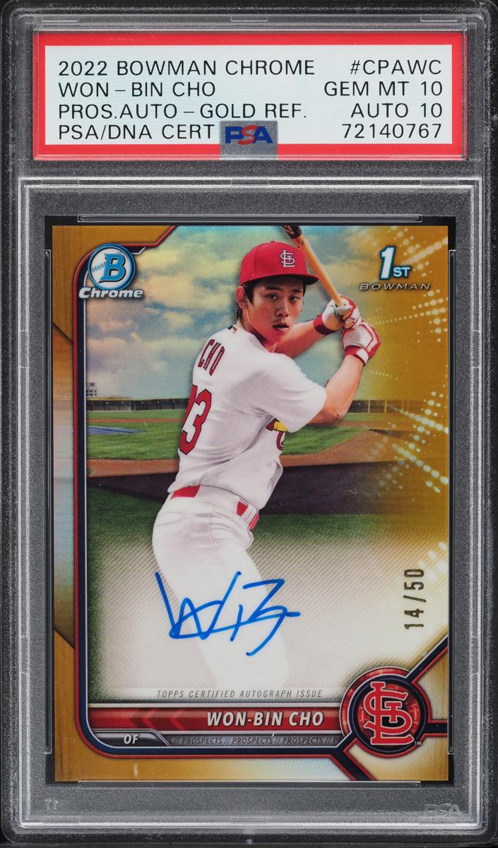 2022 Bowman Chrome Prospects Baseball Gold Won-Bin Cho #CPA-WC SGC 9.5