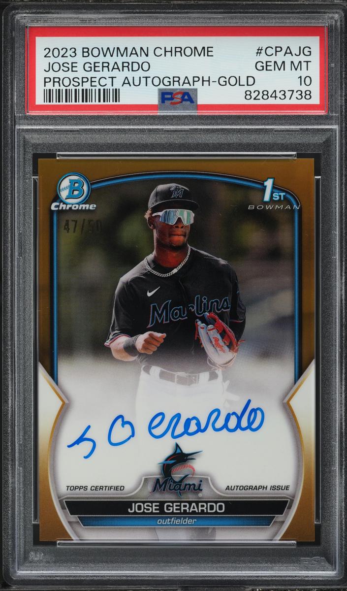 2023 Bowman Chrome Prospects Baseball Gold Jose Gerardo #CPA-JG PSA 10