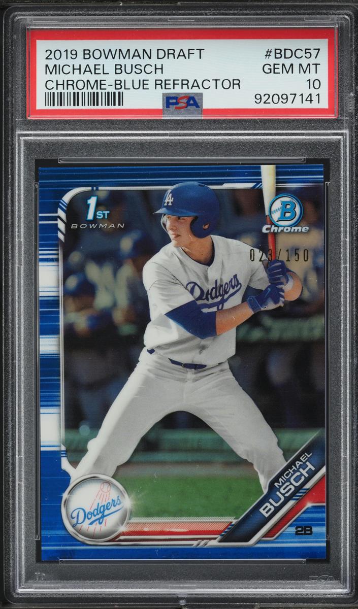 2019 Bowman Draft Chrome Baseball Blue Michael Busch #BDC-57