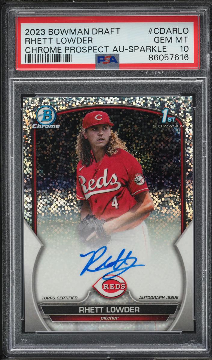 2023 Bowman Draft Chrome Baseball Sparkle Rhett Lowder #CDA-RLO PSA 10