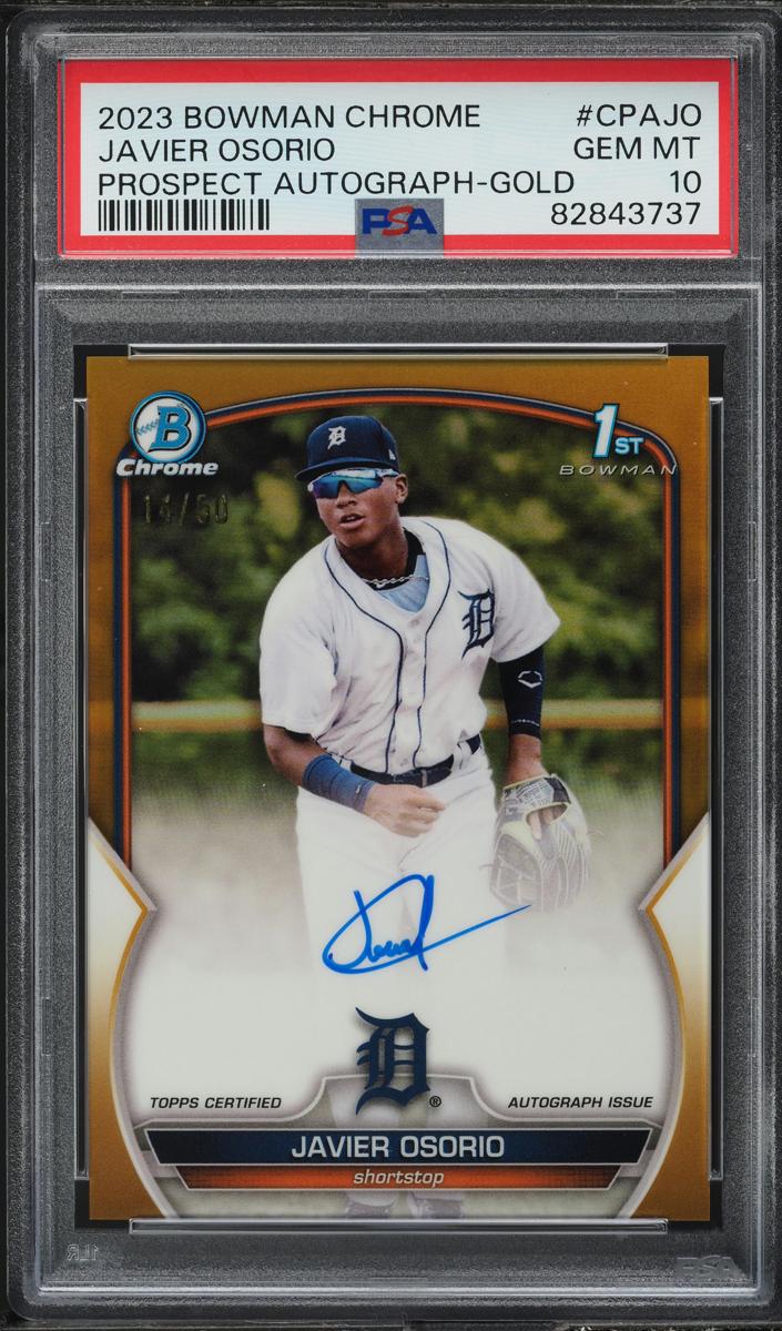 2023 Bowman Chrome Prospects Baseball Gold Javier Osorio #CPA-JO PSA 10