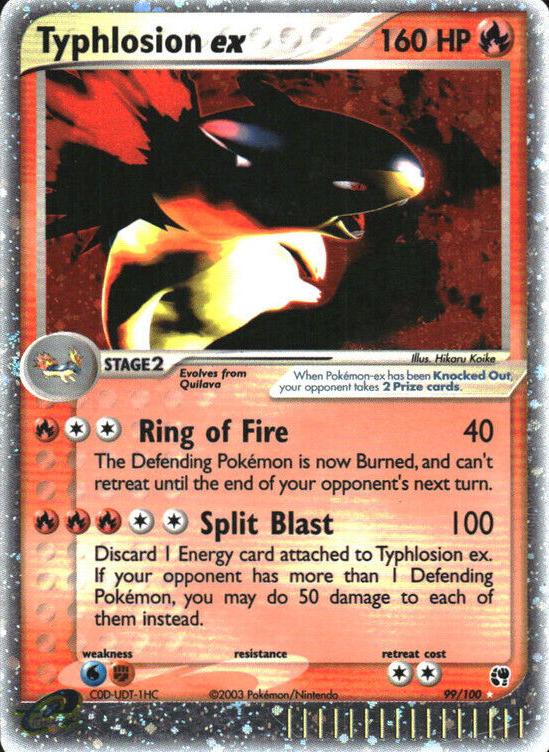 2003 Pokemon Ex Sandstorm Holo #99 EX Sandstorm Typhlosion EX-Holo front