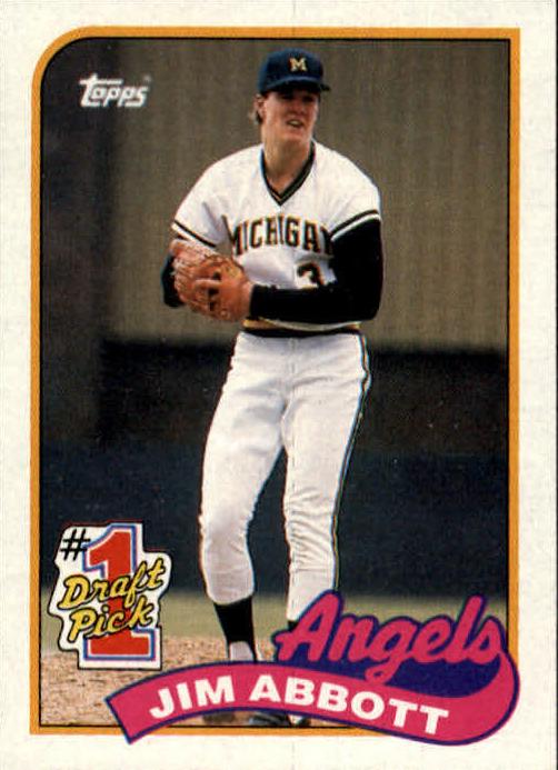 Jim Abbott 1989 Topps Baseball First Round Draft Pick