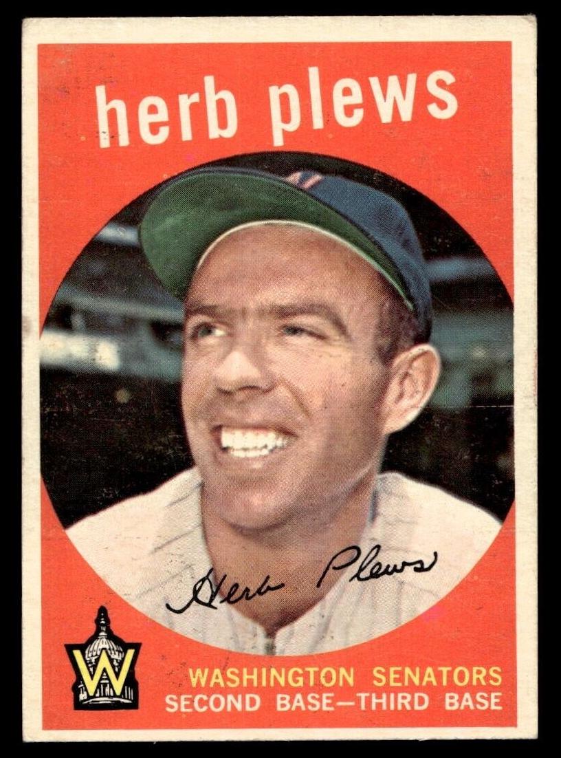 1959 Topps Herb Plews #373 card