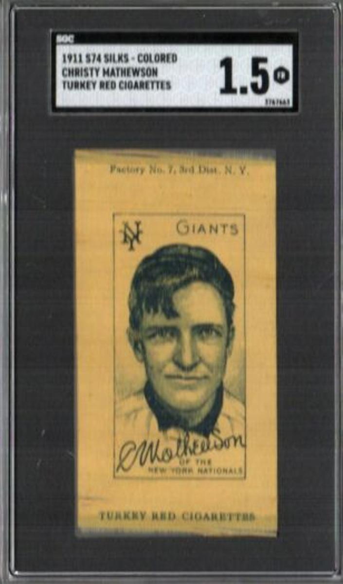 1911 S74 Silks Colored Baseball Christy Mathewson #NNO