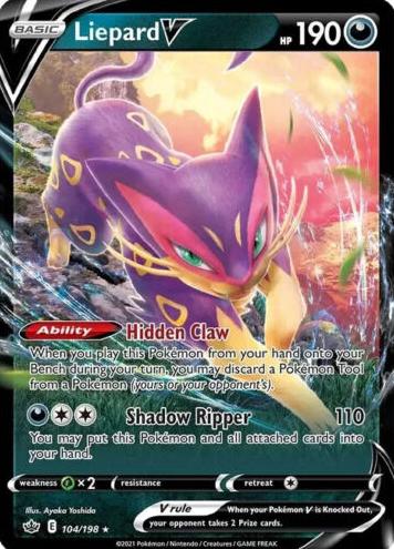 Liepard V V Holo 2021 Pokemon Chilling Reign