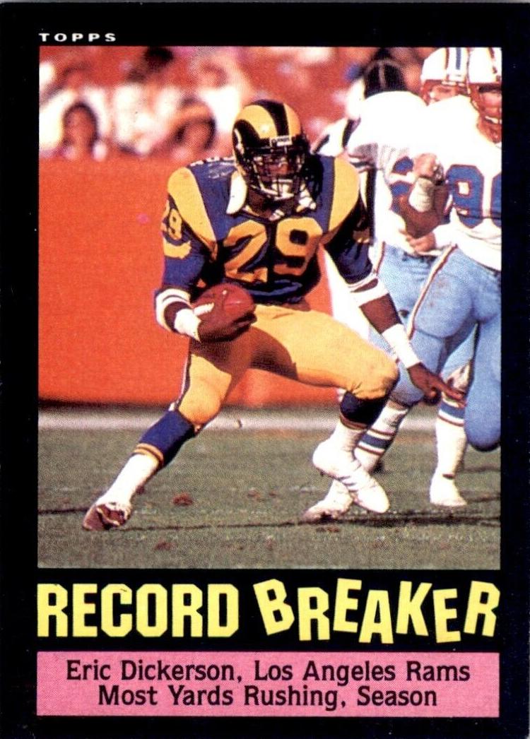 1985 Topps NFL Star Set Eric Dickerson #2 card