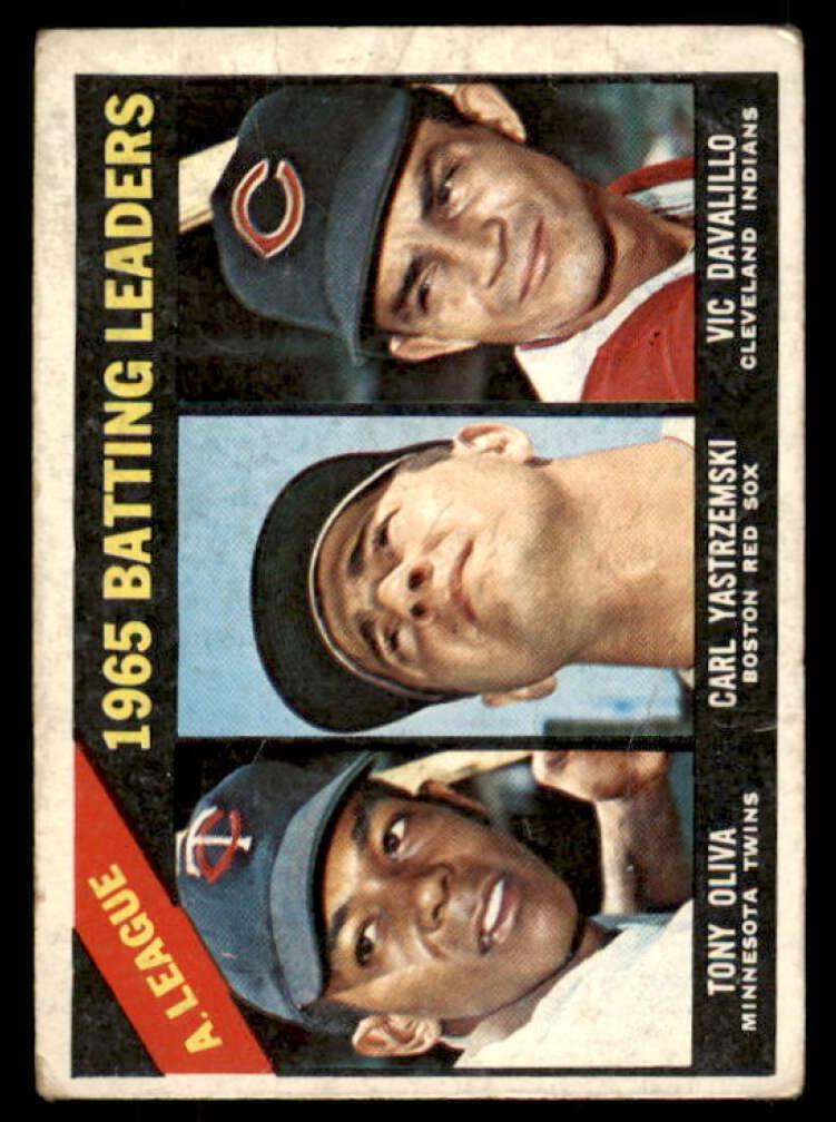 1966 AL Batting Leaders with Carl Yastrzemski and Tony Oliva #216