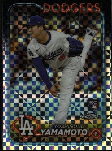 Yoshinobu Yamamoto 2024 Topps Chrome Baseball X-Fractor