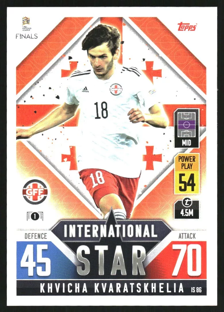 2022 Topps Match Attax 101 Road to UEFA Nations League Finals Khvicha Kvaratskhelia #IS86 card