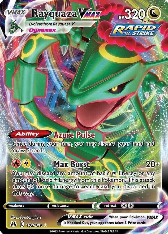 2023 Pokemon Crown Zenith Full Art #102 Rayquaza front
