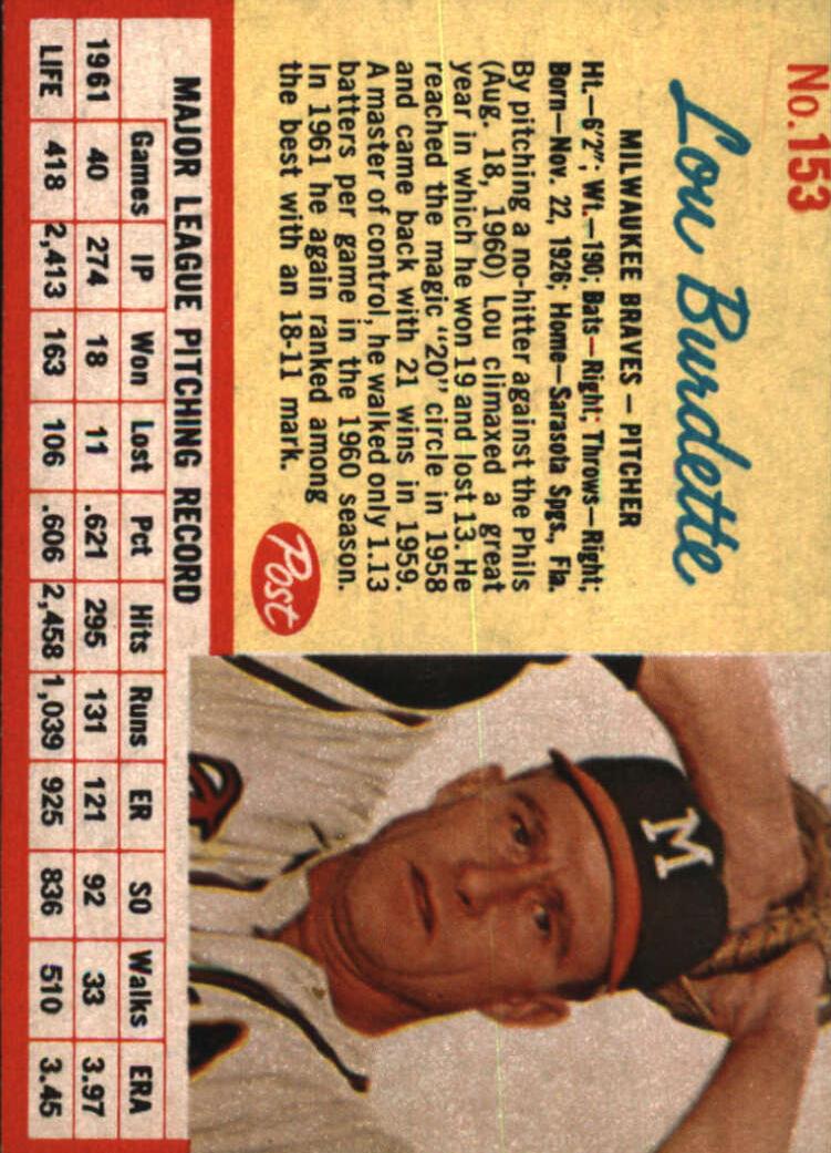 1962 Lou Burdette #153