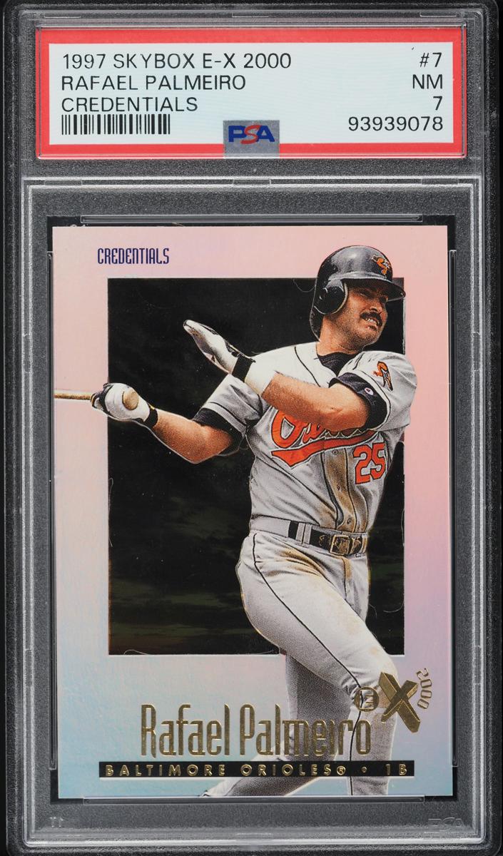 1997 Skybox E-X2000 Baseball Credentials Rafael Palmeiro #7 PSA 7