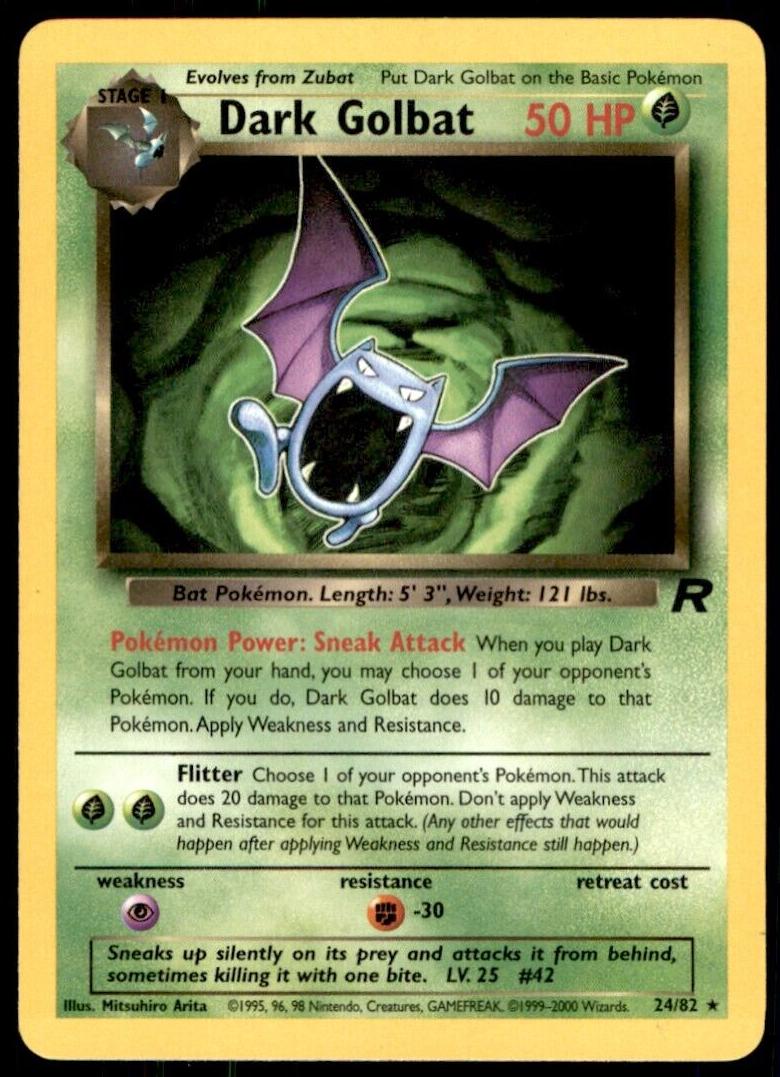 Dark Golbat 2000 Pokemon Team Rocket