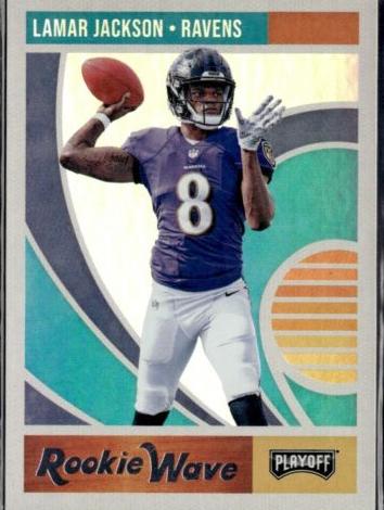 2018 Panini Playoff Rookie Wave Lamar Jackson #7 card