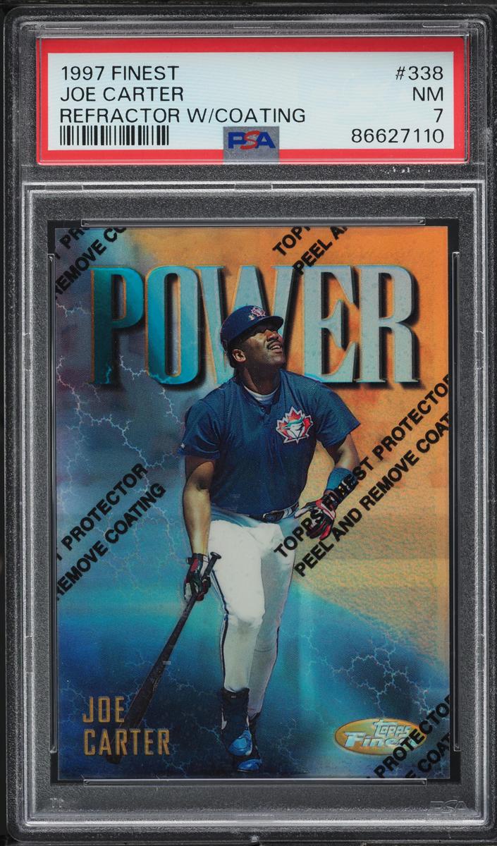 1997 Topps Finest Baseball Refractor Joe Carter #338 PSA 9