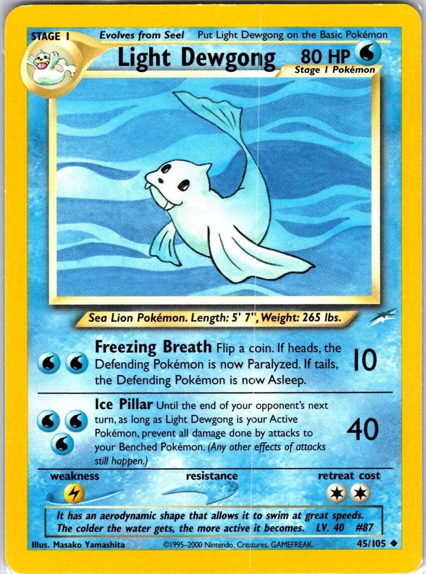 Light Dewgong 2002 Pokemon Neo Destiny