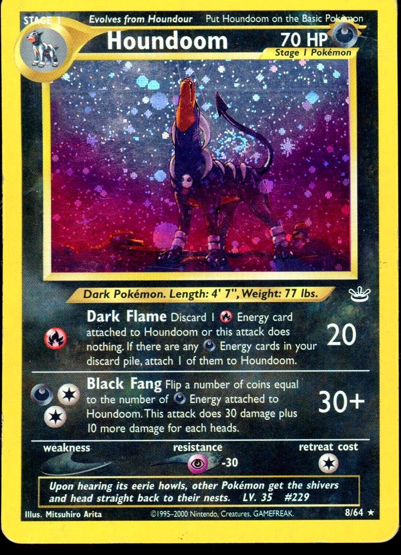 2001 Pokemon Neo Revelation Doubleholoerror Holo #8 Houndoom front