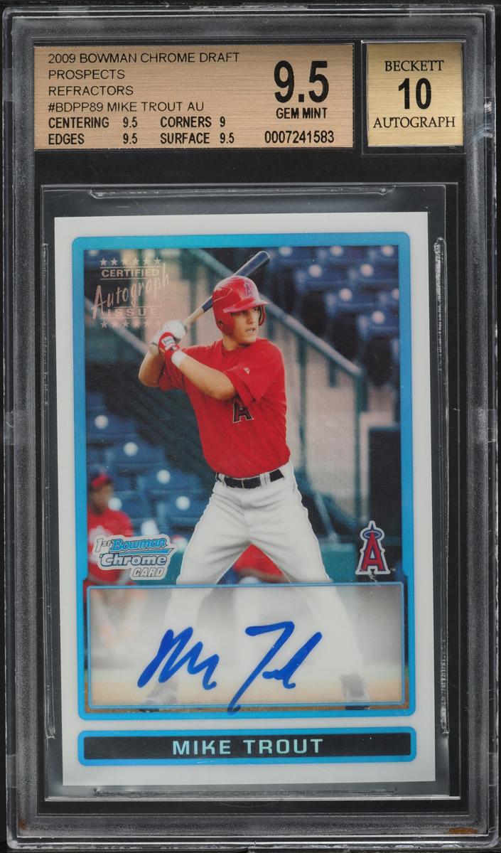 Mike Trout 2009 Bowman Chrome Draft Picks & Prospects Baseball BDPP89 Refractor image