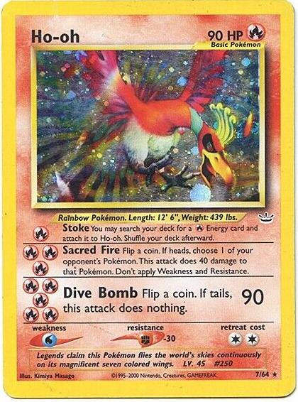 HO-Oh Holo 2001 Pokemon Neo Revelation