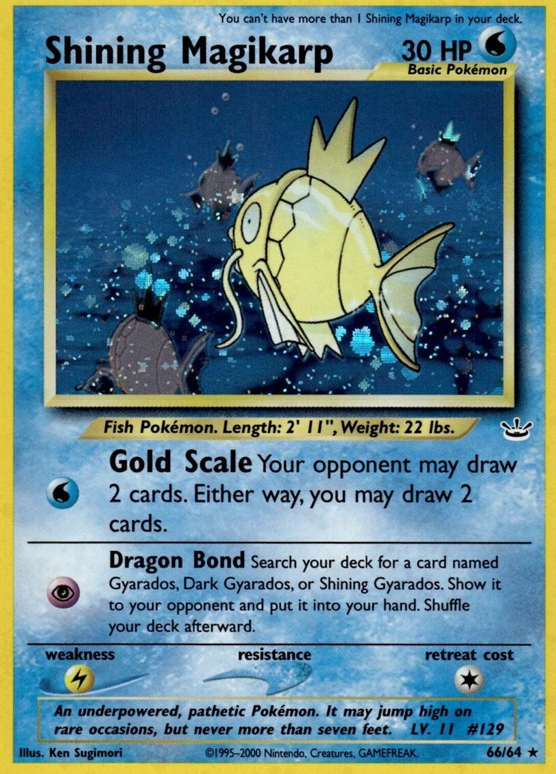 2001 Pokemon Neo Revelation Doubleholoerror Holo #66 Shining Magikarp front