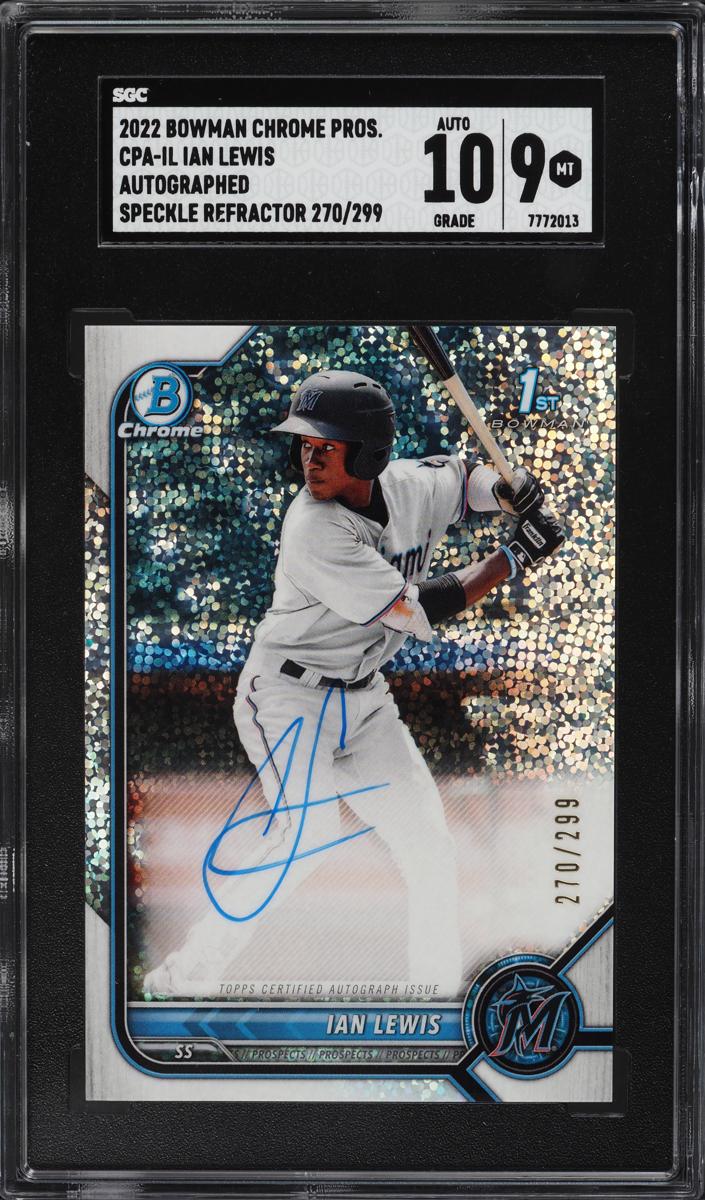 2022 Bowman Chrome Prospects Baseball Speckle Ian Lewis #CPA-IL SGC 9