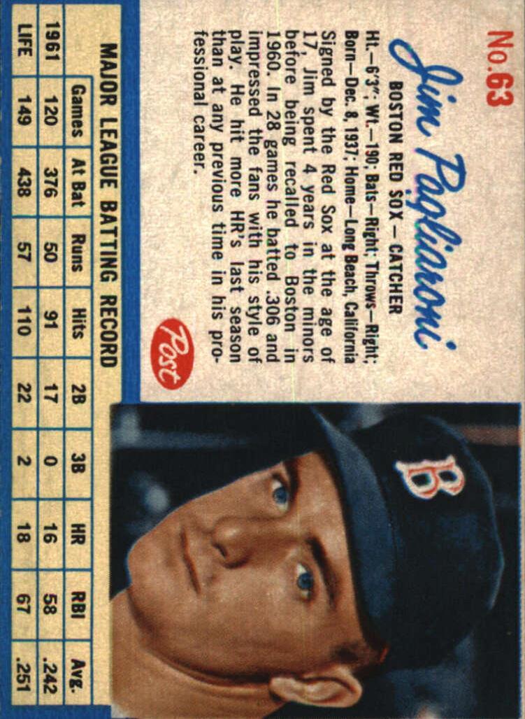 1962 Jim Pagliaroni #63