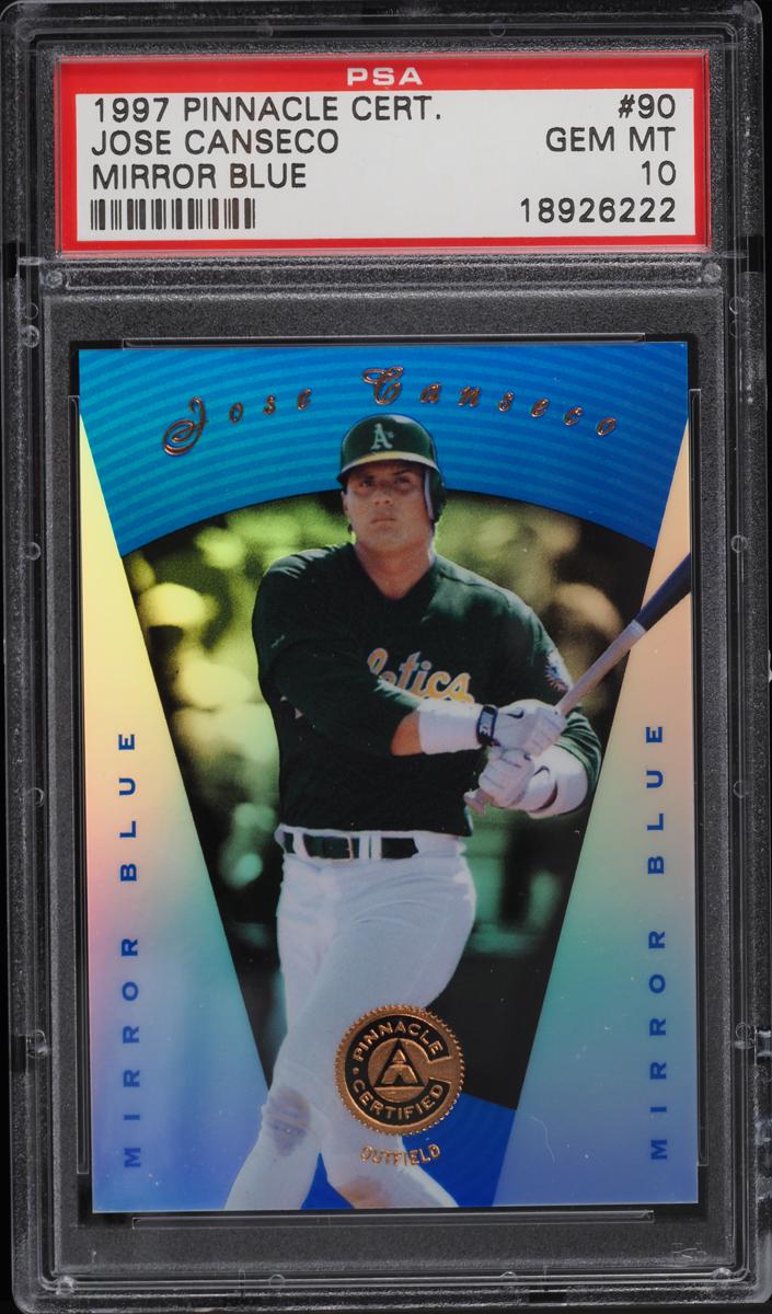 1997 Pinnacle Certified Baseball Mirror Blue Jose Canseco #90