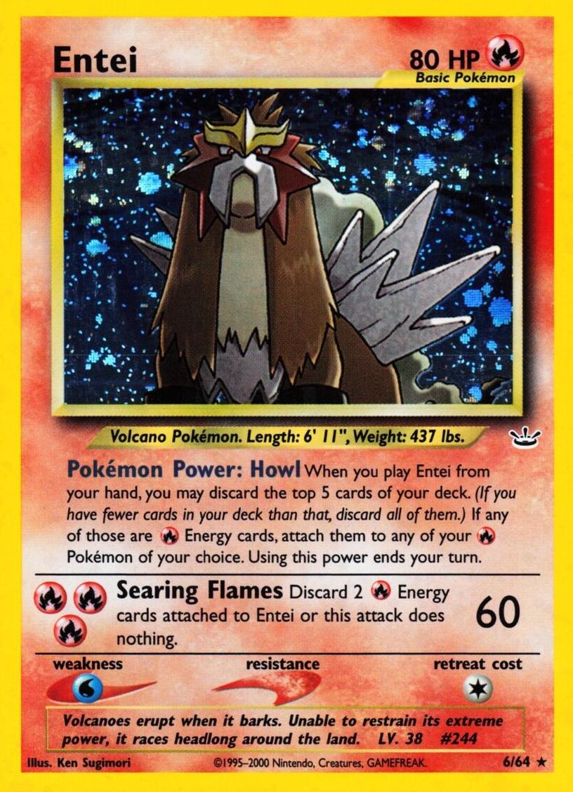 2001 Pokemon Neo Revelation Holo #6 Entei front