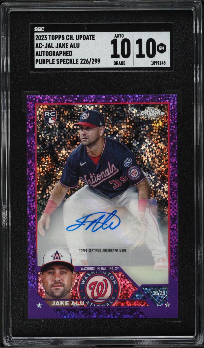 2023 Topps Chrome Update Baseball Purple Speckle Jake Alu #AC-JAL SGC 9.5