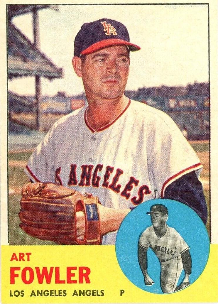 1963 Topps Art Fowler [Card # on White Background] #454 card