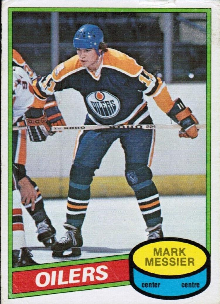 1980 Upper Deck O-Pee-Chee ERR-BK.SAYS SHOOTS RT. #289 Mark Messier front