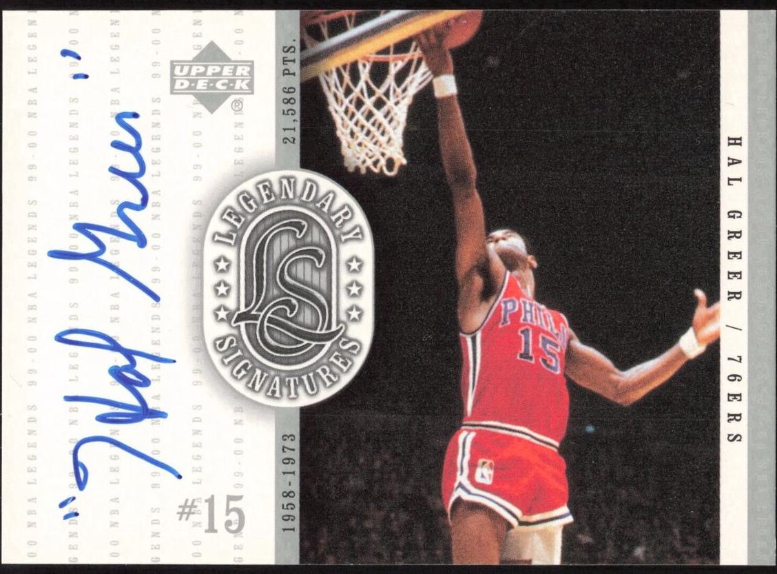 1999 Upper Deck Legends Hal Greer #HG card