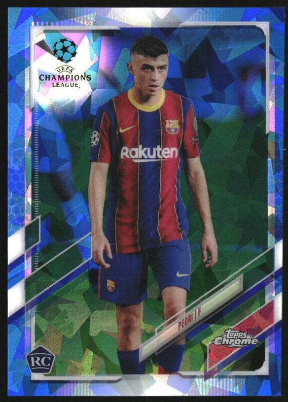 2020 Topps Chrome UEFA Champions League Sapphire Pedri #61 card