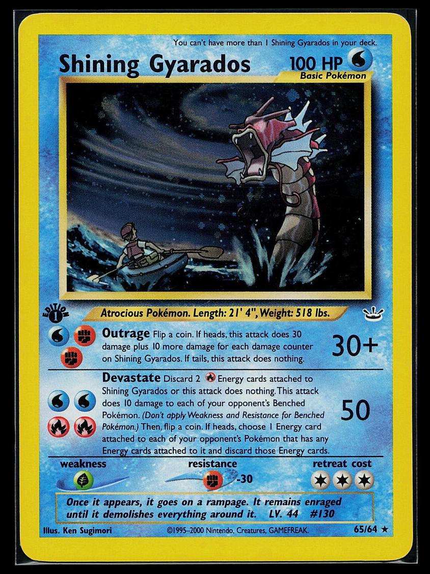 2001 Pokemon Neo Revelation 1ST EDITION #65 Shining Gyarados-Holo front