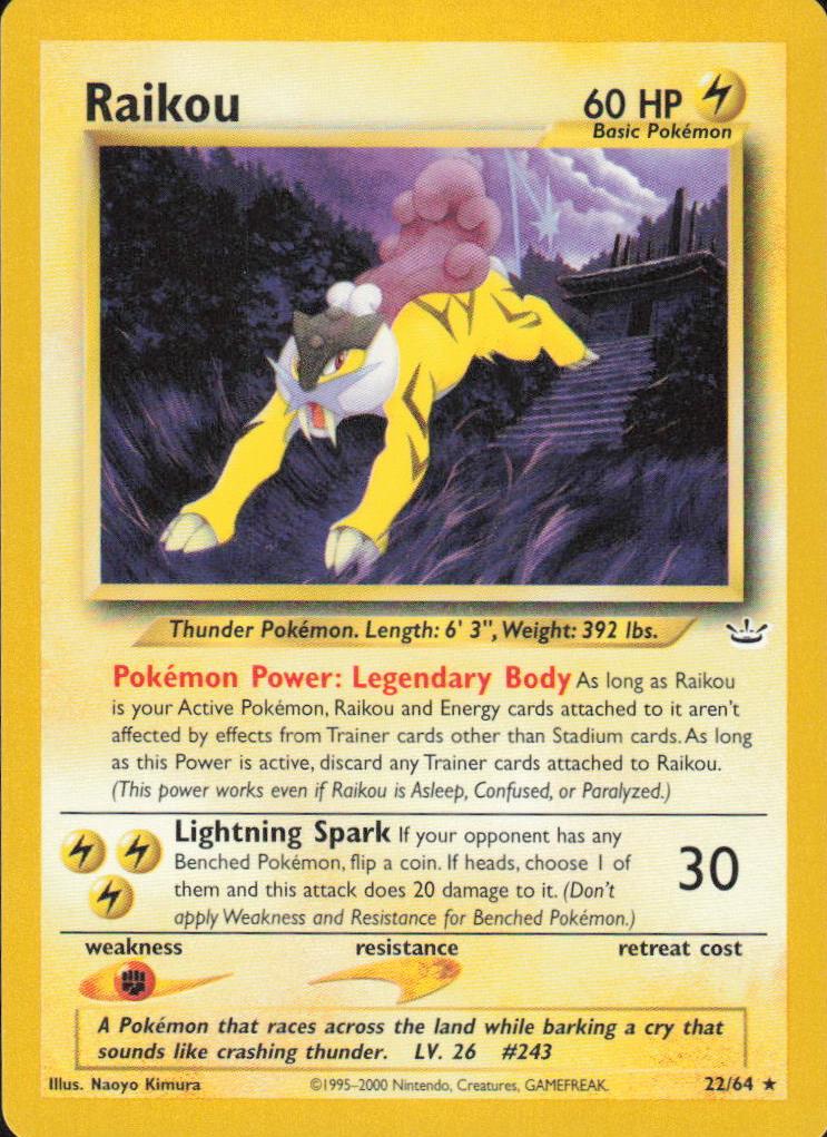 Raikou 2001 Pokemon Neo Revelation
