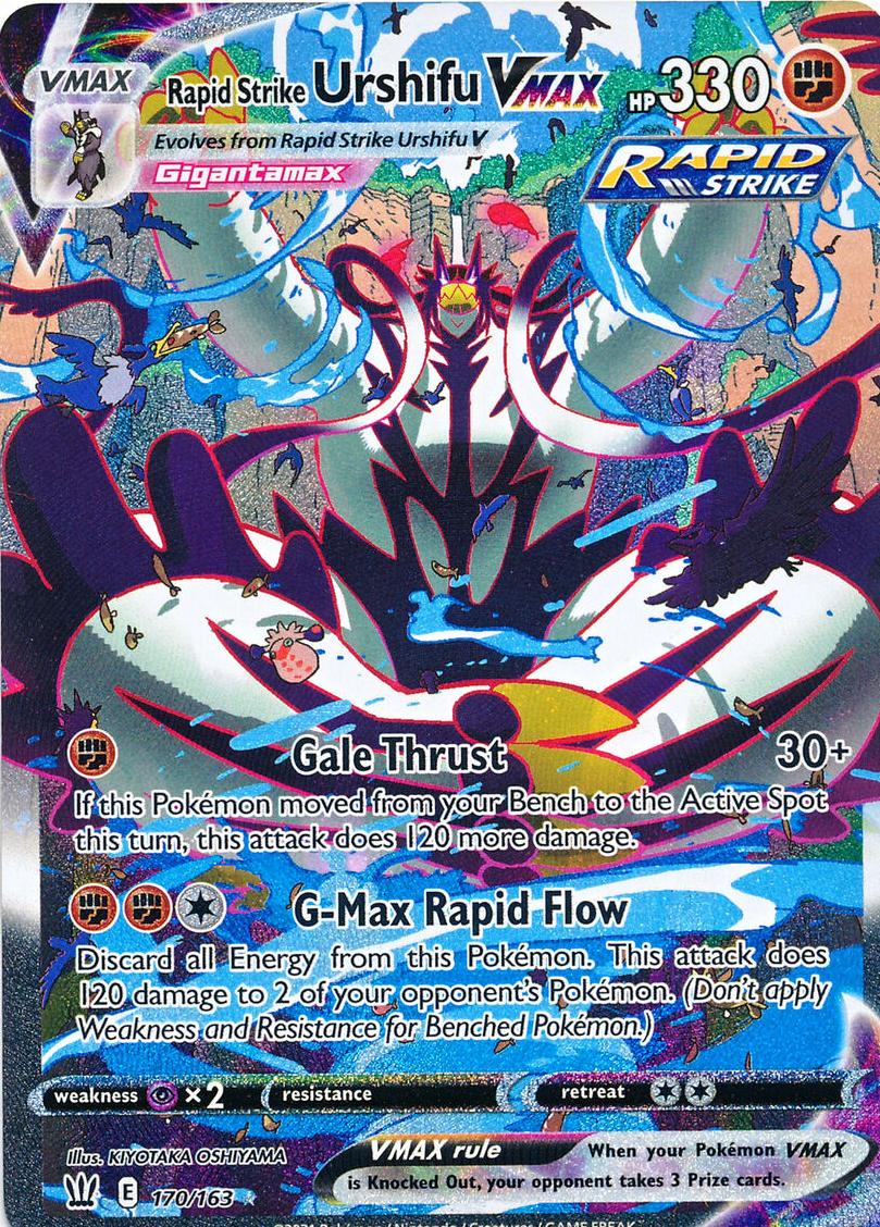 2021 Pokemon Battle Styles SECRET #170 FA/Rs Urshifu VMAX front