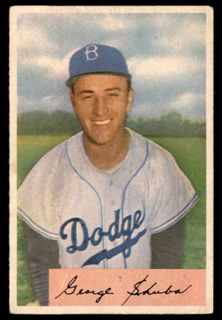 1954 Bowman George Shuba #202 card