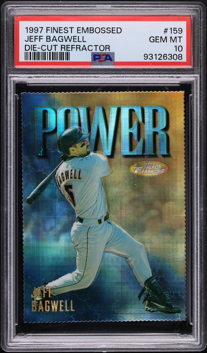 1997 Topps Finest Baseball Embossed Refractor Jeff Bagwell #159 PSA 7.5