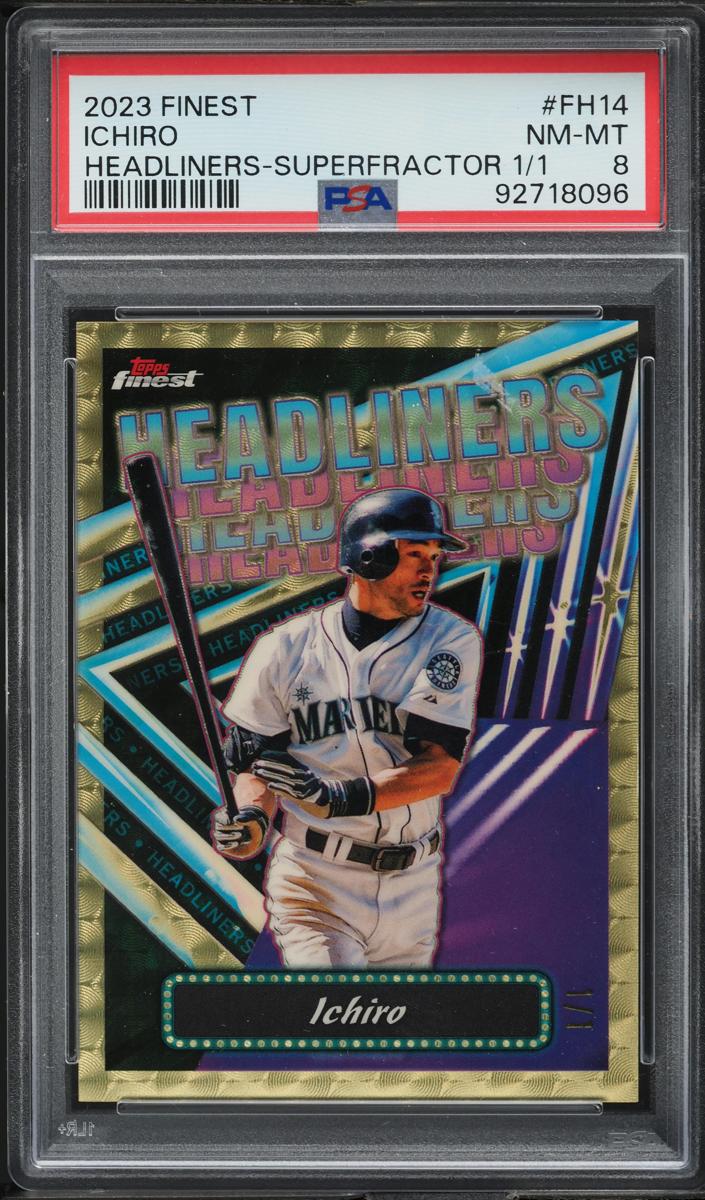 2023 Topps Finest Baseball Superfractor Ichiro #FH-14 PSA 8