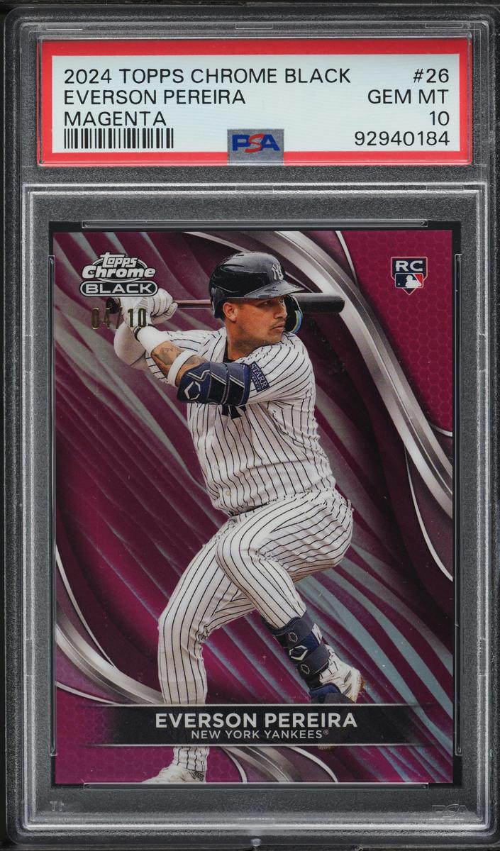 2024 Topps Chrome Black Baseball Magenta Everson Pereira #26 PSA 9