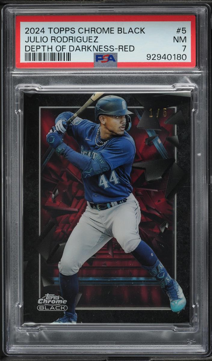 2024 Topps Chrome Black Baseball Red Julio Rodriguez #DOD-5 PSA 6.5