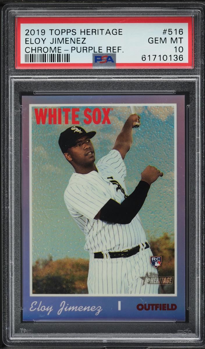 2019 Topps Heritage Baseball Purple Refractor Eloy Jimenez #THC-516 SGC 9