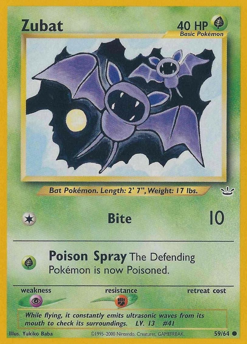 Zubat 2001 Pokemon Neo Revelation