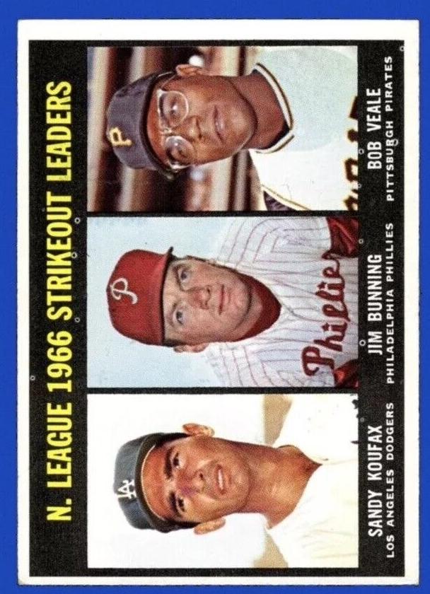 1967 'STRIKEOUT LEADERS' KOUFAX/BUNNING/VEALE #238
