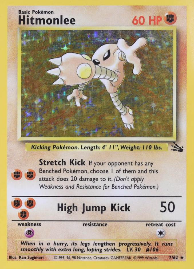Hitmonlee Holo 1999 Pokemon Fossil