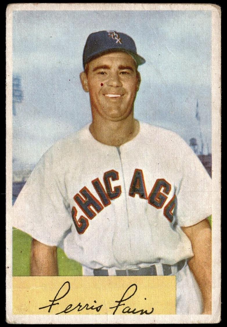 1954 Bowman Ferris Fain #214 card