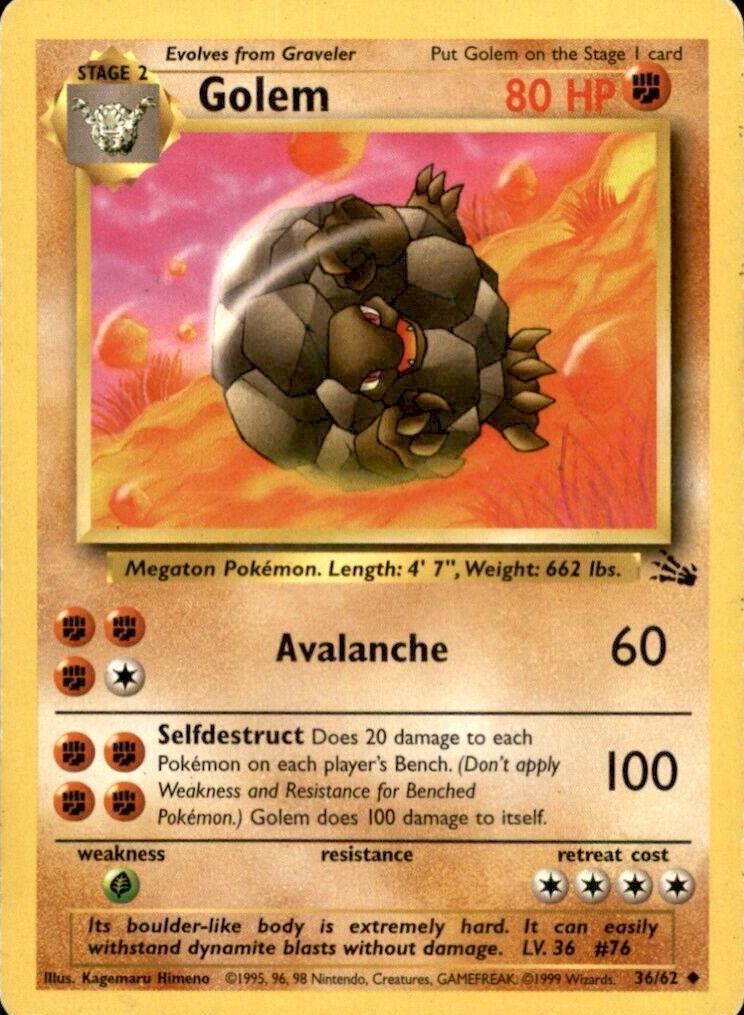 Golem 1999 Pokemon Fossil