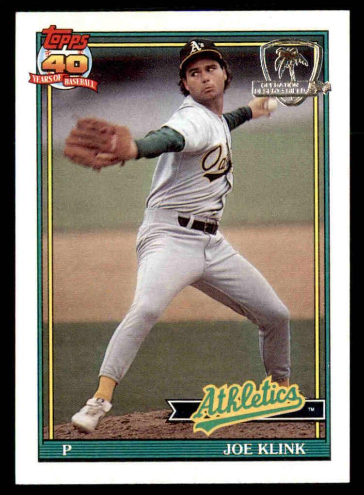 1991 Topps Joe Klink #553 card