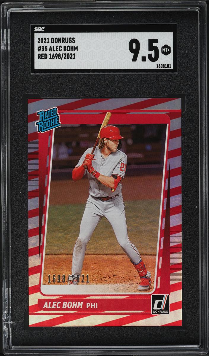 2021 Panini Donruss Baseball Red Holo Alec Bohm #35 SGC 9.5